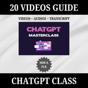 Curso de video digital Ultimate ChatGPT Masterclass de 20, MRR, PLR, capacitación en IA para emprendedores, herramienta para la creación de contenido, habilidades maestras