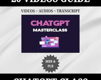 20 Ultimate ChatGPT Masterclass Digital Video Course, MRR, PLR, Learning AI Training for Entrepreneurs, Content Creator Tool, Master Skills