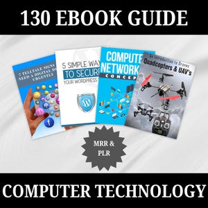 130+ Computers & Technology Ultimate Ebook Bundle, Digital Course, MRR, PLR, Learning, Development, Tech Gift for Students, Professionals