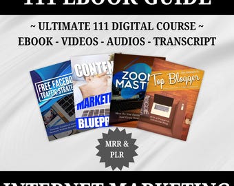 111 Internet Marketing Ultimate Ebook Bundle, Coaching, Digital Video Course, MRR, PLR, Online Business Success, Digital Marketing Gift