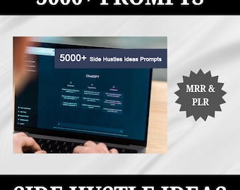 5000+ Side Hustle Ideen Prompts Bündel, Coaching, MRR, PLR, digitale Ressource für Unternehmer, Geschenk für kleine Unternehmen, Wachstumstool