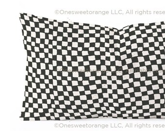 Oblong Pillow Family Throw Pillow Home Decor Pillow Accent Pillow Lumbar Support Pillow Decorative Pillow Lazy Checker Coal Black Pillow