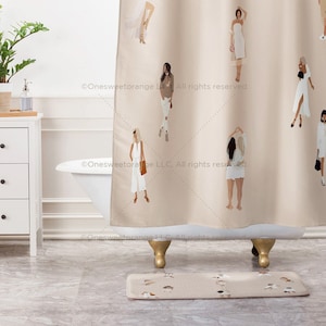 Shower Curtain Fashion Avenue Bathroom Curtain Mat Set Shower Liner Bathroom Curtain Set Floor Mat Shower Curtain w Rings Waterproof Curtain