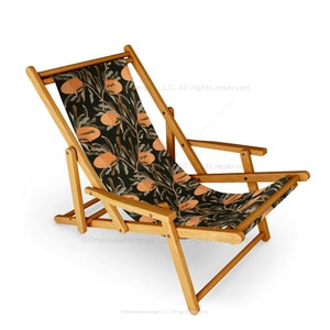 Sling Chair Banksia Brown Beach Chair Banksia Floral Pattern Recliner Patio Chair Folding Lounge Chair Light Seaside Sling Chair