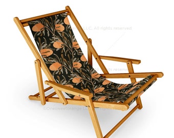 Sling Chair Banksia Brown Beach Chair Banksia Floral Pattern Recliner Patio Chair Folding Lounge Chair Light Seaside Sling Chair