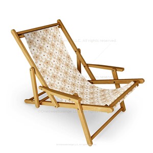 Sling Chair Daisy Check Beach Chair Daisy Pattern Recliner Patio Chair Folding Lounge Chair Light Seaside Daisy Sling Chair