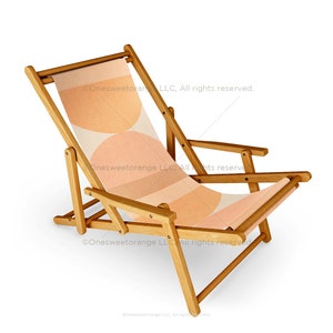 Sling Chair Coral Shapes Series II Beach Chair Geese Palm Leaf Pattern Recliner Patio Chair Folding Lounge Chair Light Blue Beach Chair