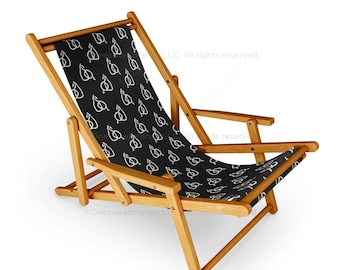 Sling Chair Fruit Beige Charcoal Beach Chair Floral Pattern Recliner Patio Chair Folding Lounge Chair Light Seaside Floral Sling Chair