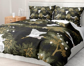Duvet Cover Herons Over Jungle Bedding Home Decor Duvet Pillow Sham Set Bedroom Design Duvet Bedding Pillow Shams Cotton Duvet Cover
