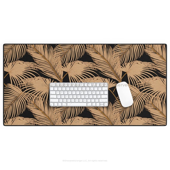 Desk Mat Palm Leaves Black Large Mousepad Large Desk Mat Office Large Mousepad Large Desk Mat Desktop Accessories Desk Pad Rectangular Etsy
