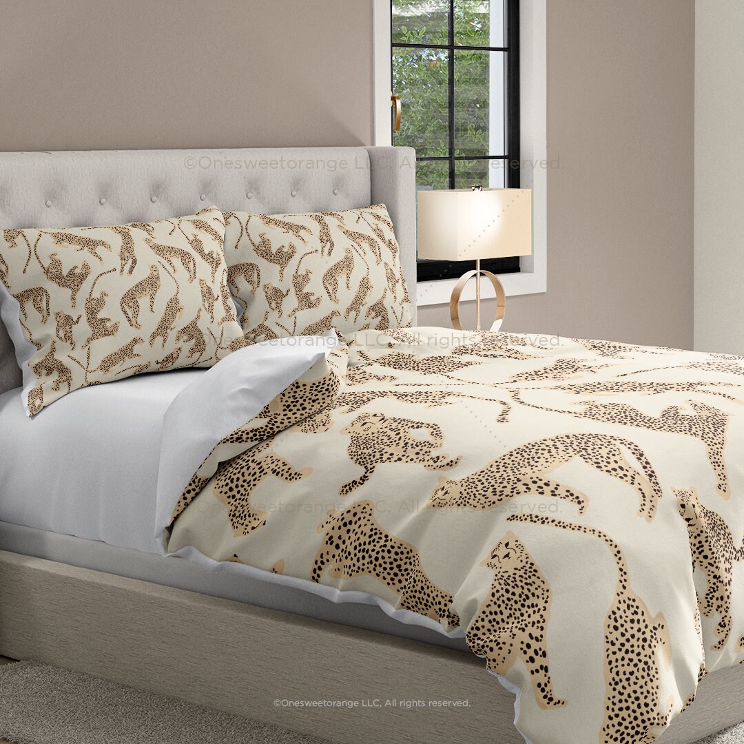 Comforter Cheetahs Tan Bedding Home Decor Comforter Pillow Sham Set