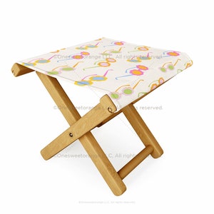 Folding Stool Eclectic Daisy Sunglasses Patio Stool Seaside Folding Chair Beach Chair Patio Furniture Custom Folding Stool Garden Chair
