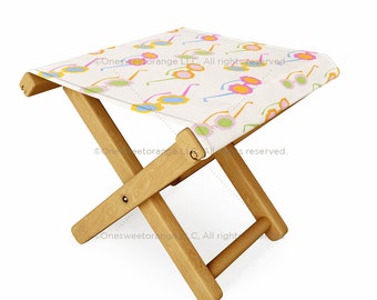 Folding Stool Eclectic Daisy Sunglasses Patio Stool Seaside Folding Chair Beach Chair Patio Furniture Custom Folding Stool Garden Chair
