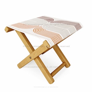 Folding Stool Mid Century Line Art VII Patio Stool Seaside Folding Chair Arch Beach Chair Patio Furniture Custom Folding Stool Garden Chair