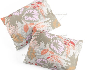 Pillow Shams Alocasia Garden Pillow Covers Cotton Pillow Cover Polyester Pillow Sham Set Geese Palm Pillow Shams