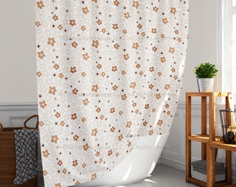 Shower Curtain Daisy Meadow White Bathroom Curtain Mat Set Shower Liner Bathroom Curtain Set Floor Mat Shower Curtain w Rings Waterproof