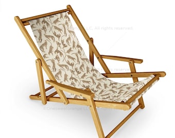 Sling Chair Cheetahs Tan Beach Chair Cheetah Pattern Recliner Patio Chair Folding Lounge Chair Light Seaside Cheetah Sling Chair