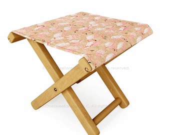 Folding Stool Pink Flamingos Camel Patio Stool Seaside Folding Chair Beach Chair Patio Furniture Custom Folding Stool Garden Chair Stool