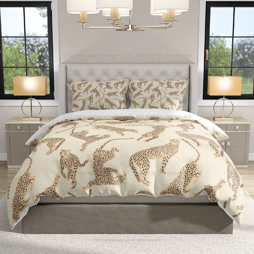 Comforter Cheetahs Tan Bedding Home Decor Comforter Pillow Sham Set