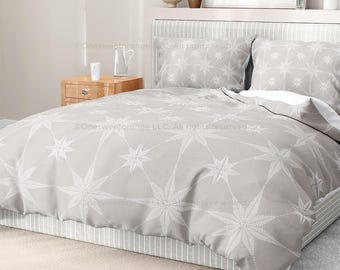 Duvet Cover Starlight Grey Bedding Home Duvet Pillow Sham Set Bedroom Decor Duvet Bedding Pillow Shams Cotton Duvet Cover Pillow Shams