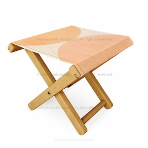 Folding Stool Coral Shapes Series II Patio Stool Seaside Folding Chair Arch Beach Chair Patio Furniture Custom Folding Stool Garden Chair