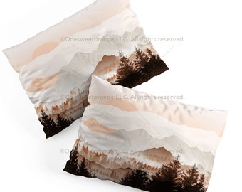 Pillow Shams Cinnamon Peak Pillow Covers Cotton Pillow Cover Polyester Pillow Sham Set Geese Palm Pillow Shams