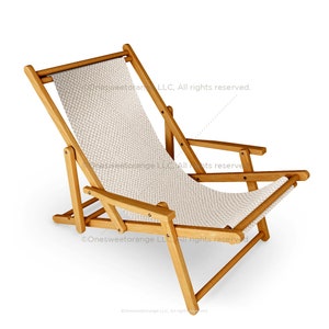 Sling Chair Lazy Checker Dove Grey Beach Chair Geese Palm Leaf Pattern Recliner Patio Chair Folding Lounge Chair Light Blue Seaside Chair