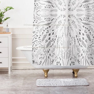 Shower Curtain Gray Maze Bathroom Curtain Mat Set Shower Liner Bathroom Curtain Floor Mat Set Waterproof Shower Curtain With Rings