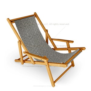 Sling Chair Lazy Checker Coal Black Beach Chair Geese Palm Leaf Pattern Recliner Patio Chair Folding Lounge Chair Light Blue Seaside Chair