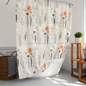 Shower Curtain Coral Watercress Pond Bathroom Curtain Mat Set Shower Liner Bathroom Curtain Set Floor Mat Shower Curtain w Rings Waterproof
