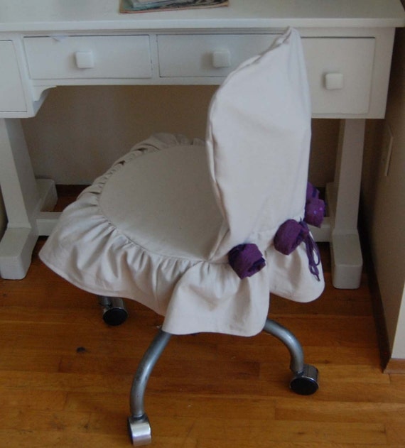 Items similar to The Little Desk Chair Cover with Rosettes Made to