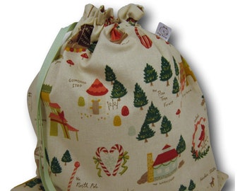 Santa's North Pole - Solo Sheepie, A Large Christmas Project Bag for Knitting, Crochet, or Embroidery