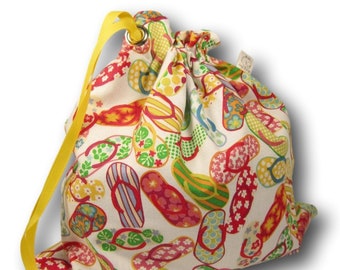 Flip Flops - Solo Sheepie, A Project Bag for Knitting, Crochet, or Embroidery