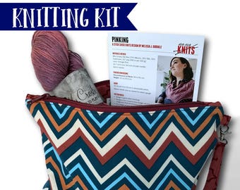 On Point - A "Just Add Needles" Knitting Kit- Limited Edition Project Bag, Yarn & Cowl Pattern