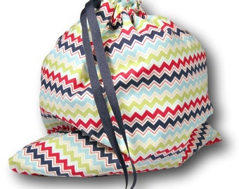 Rainbow Chevron - Solo Sheepie, a Project Bag for Knitting, Crochet, or Embroidery