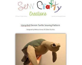 Pattern: Upcycled Denim Turtle PDF PATTERN ONLY - Make your own sea creature from an old pair of your jeans!