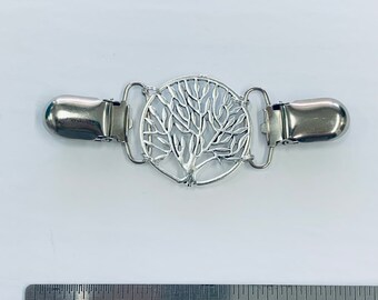 TREE of Life #9 Metal Cinch Belt - Ladies Dress Clip for Women - Silver READY to SHIP