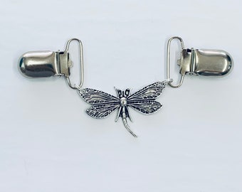 Small DRAGONFLY #26 Metal Cinch Belt - Ladies Dress Clip for Women - Silver READY to SHIP
