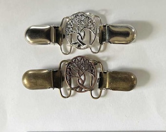OVAL TREE of Life #31A/B Metal Cinch Belt - Ladies Dress Clip for Women - Silver READY to ship
