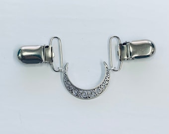 MOON #2 Metal Cinch Belt - Ladies Dress Clip for Women - Silver READY to SHIP