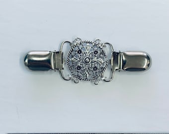 WESTERN FLORAL  #16 Metal Cinch Belt - Ladies Dress Clip for Women - Silver Ready to Ship