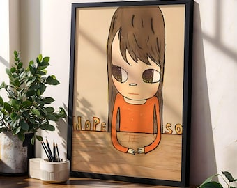 奈良美智にインスパイアされた眠る子供のポスター 夢のようなアニメ