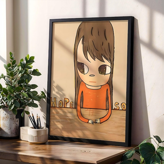 Yoshitomo Nara Inspired Girl Poster Bold Japanese Art Print Anime