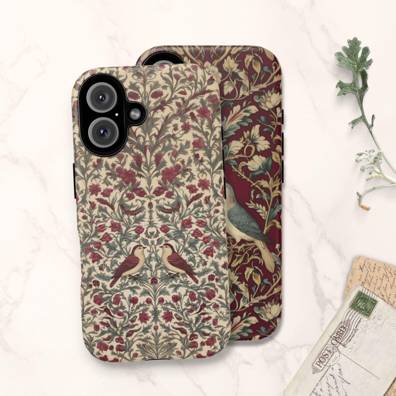 William Morris Phone Case Samsung S24 S23 Cover Art Print iPhone 16 Pro Max, 15 Plus, 14, 13, 12, XS & Samsung S24, S23, A55, Pixel 9 Pro, 8
