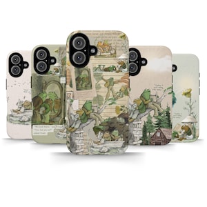 Frog and Toad-telefoonhoesje groen esthetisch schattig Cottagecore iPhone 16 15 14 13 12 11 Pro Max Samsung S24 S23 Pixel 9 MagSafe Tough