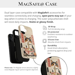 Vintage Ramen Cat Phone Case Japanese Food Art Retro Aesthetic iPhone 16 15 14 Pro Max Samsung S24 Pixel 9 MagSafe Tough Phone Cover