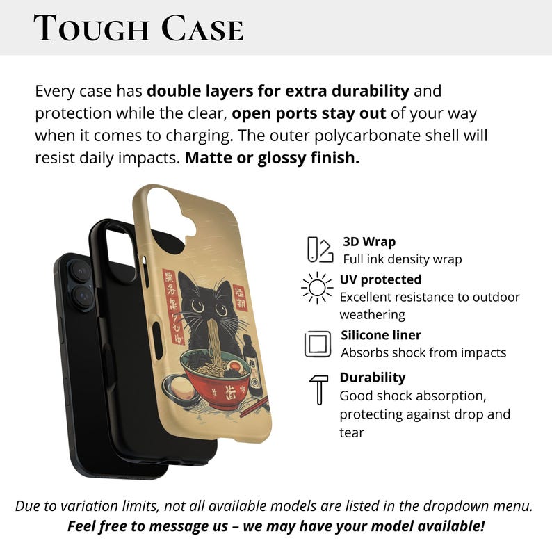 Vintage Ramen Cat Phone Case Japanese Food Art Retro Aesthetic iPhone 16 15 14 Pro Max Samsung S24 Pixel 9 MagSafe Tough Cover