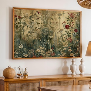 Wildflower Art Print Gustav Klimt Style Poster Botanical Gold Background Floral Wall Art Vintage Flower Meadow Gallery Nature Wall Art Print