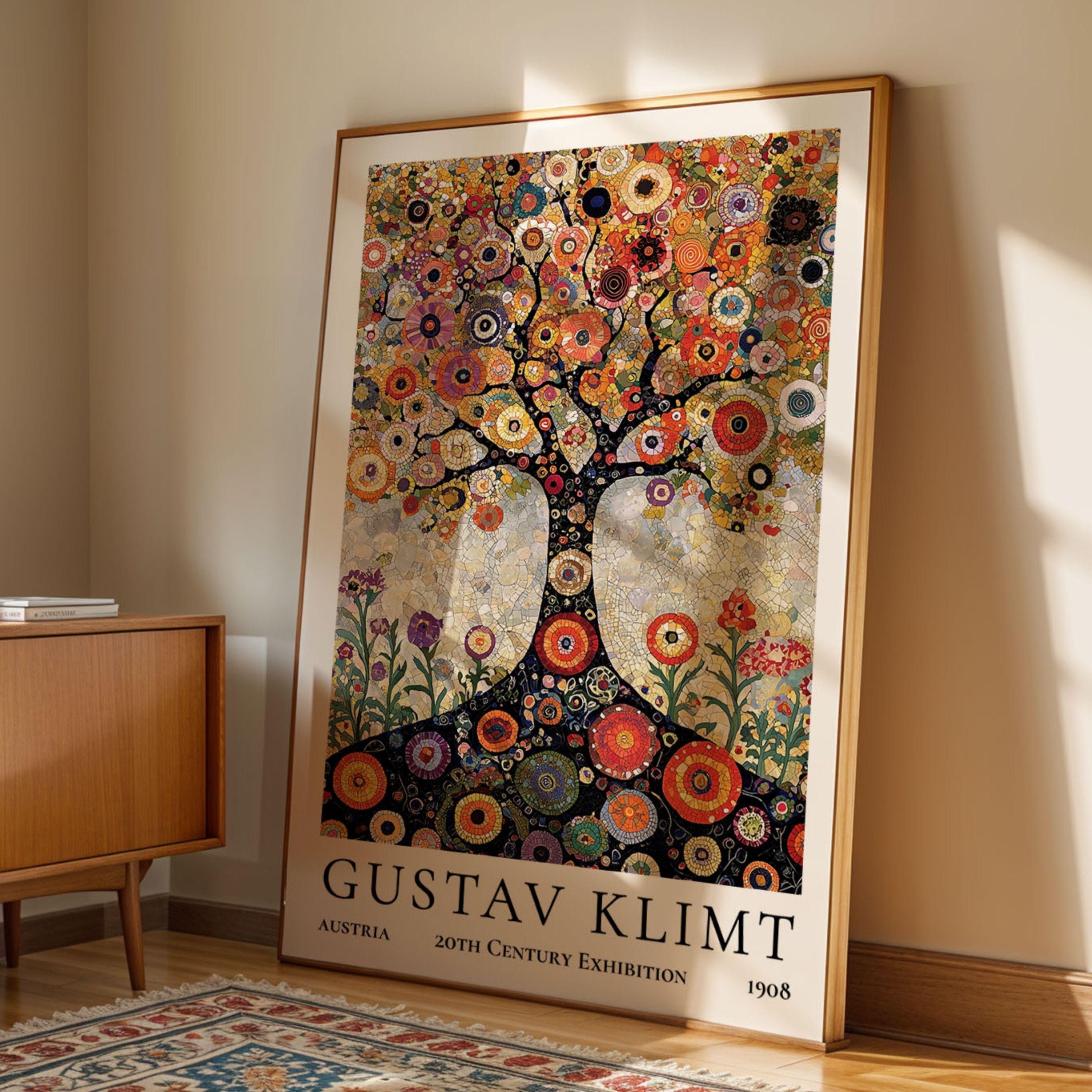 Gustav Klimt Tree of Life Poster Golden Floral Wall Art Decorative ...