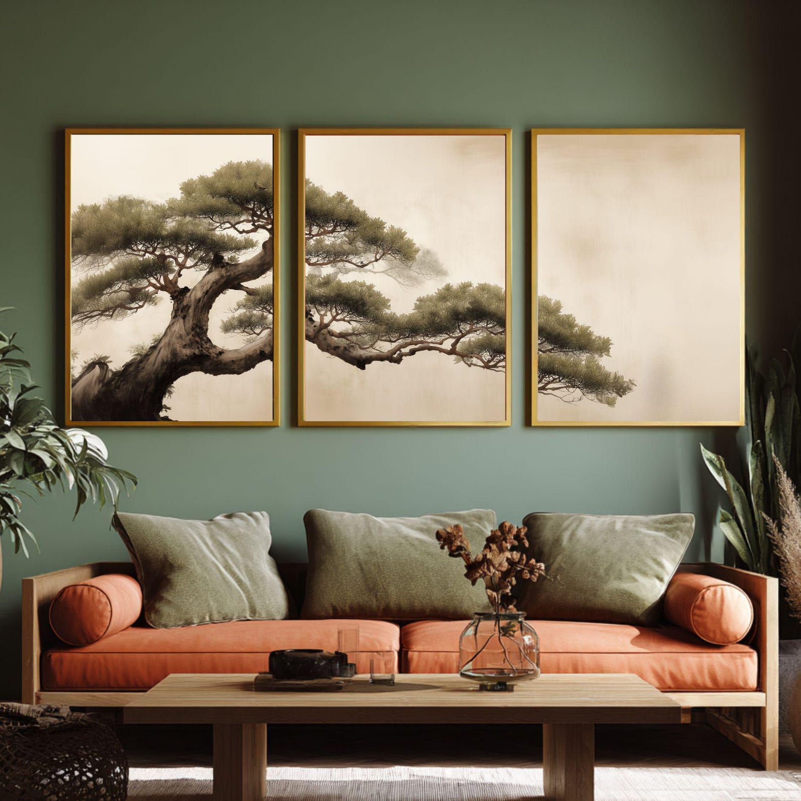 Japanese Tree Set of 3 Wall Art Poster Japandi Style Nature Prints ...